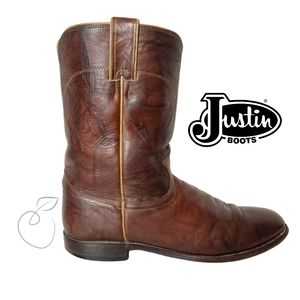 JUSTIN COMB LAST BOOTS CHESTNUT 11.5D
